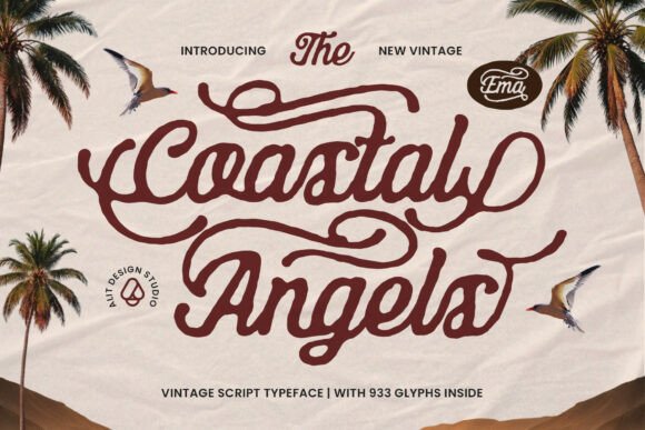 Coastal Angels: Your Go-To Vintage Script for Sun-Drenched Design
